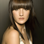 medium rights hair with fringe of features